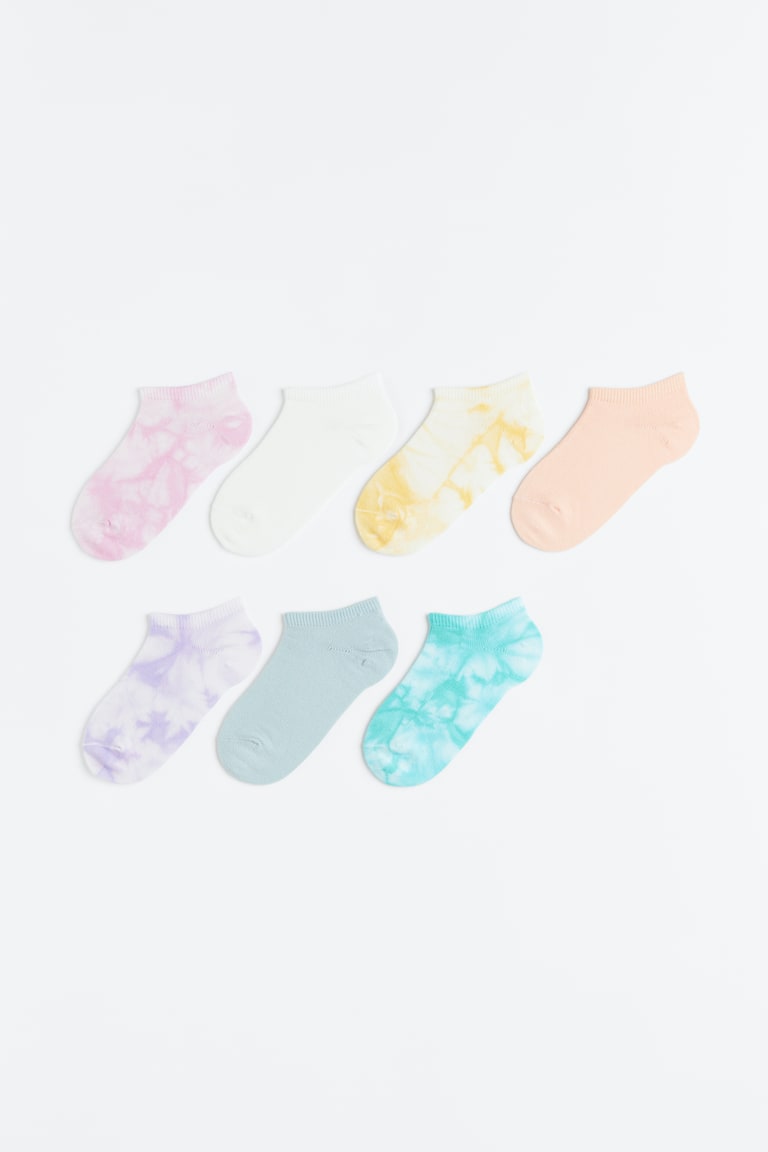 H&M Pack de 7 calcetines tobilleros - Crema/Rosa empolvado - NIÑOS