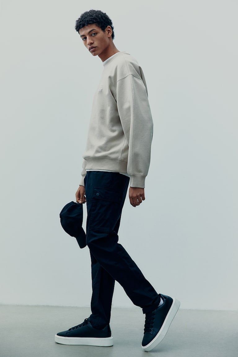 H&M Pantalón Cargo De Ripstop Slim Fit - Crema - HOMBRE