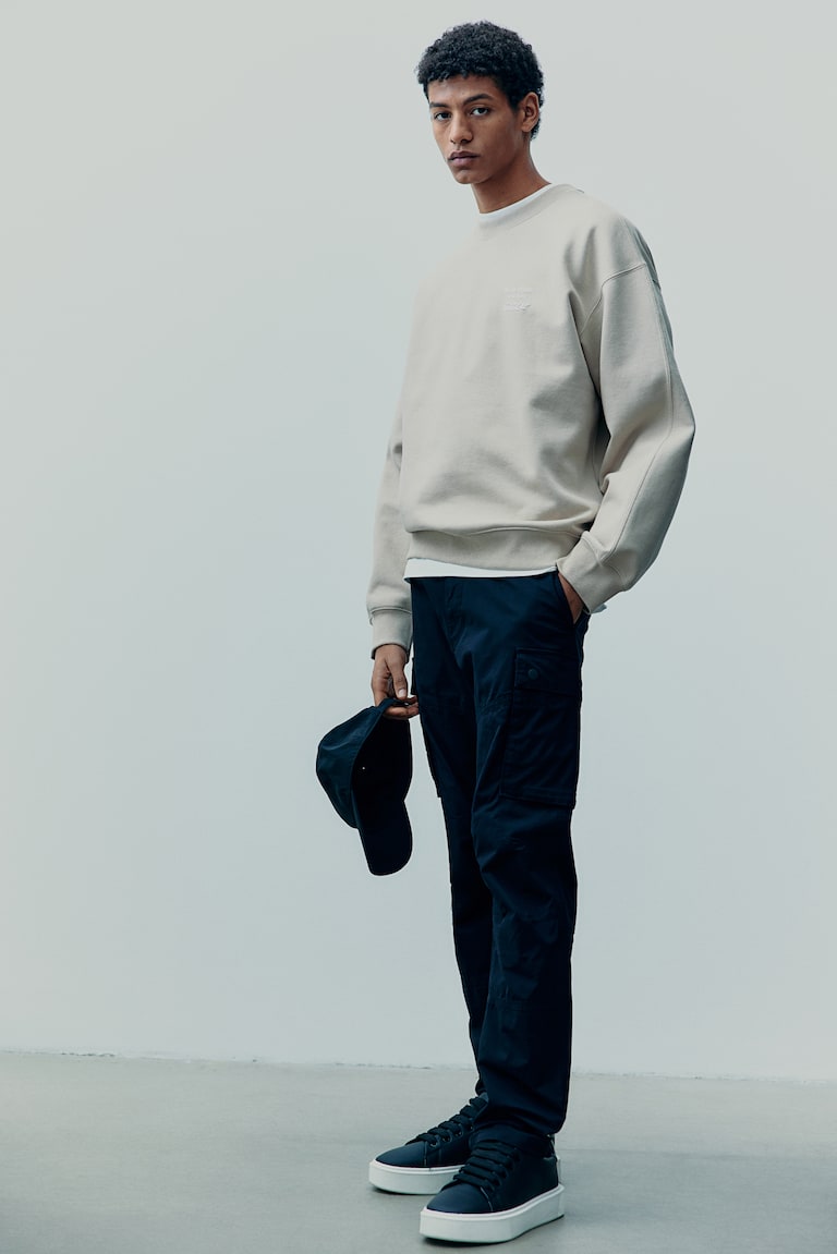 H&M Pantalón cargo de ripstop Slim Fit - Crema - HOMBRE