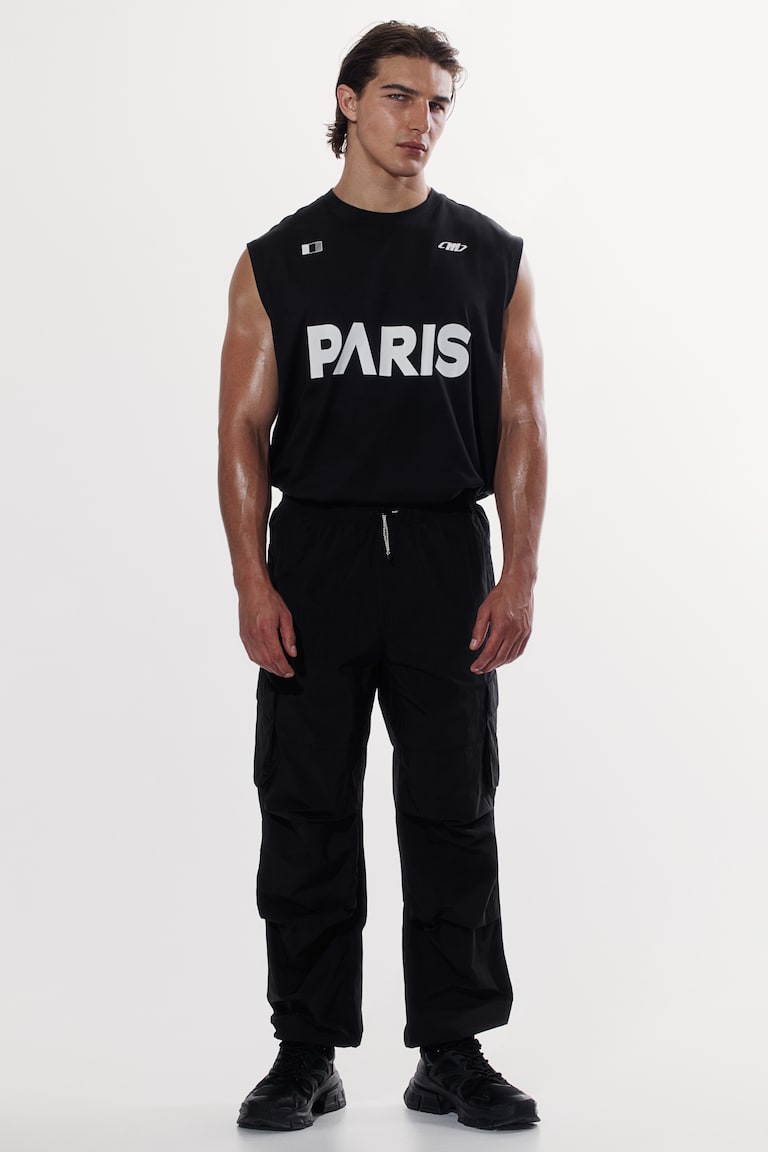 H&M Pantalón cargo parachute Loose Fit - Negro - HOMBRE