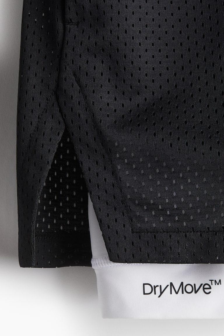 H&M Pantalón Corto A Media Pierna 2 En 1 Con DryMove™ - Negro - HOMBRE