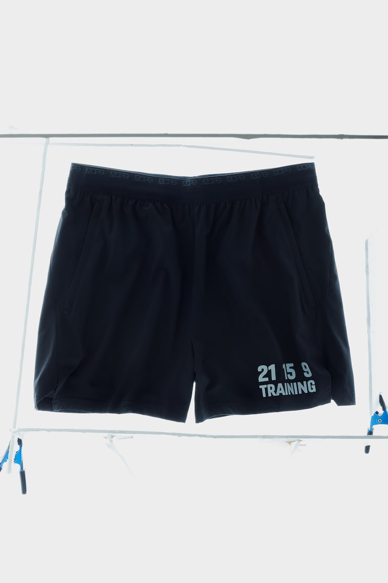 H&M Pantalón Corto A Media Pierna En DryMove™ - Negro/Estampado - HOMBRE
