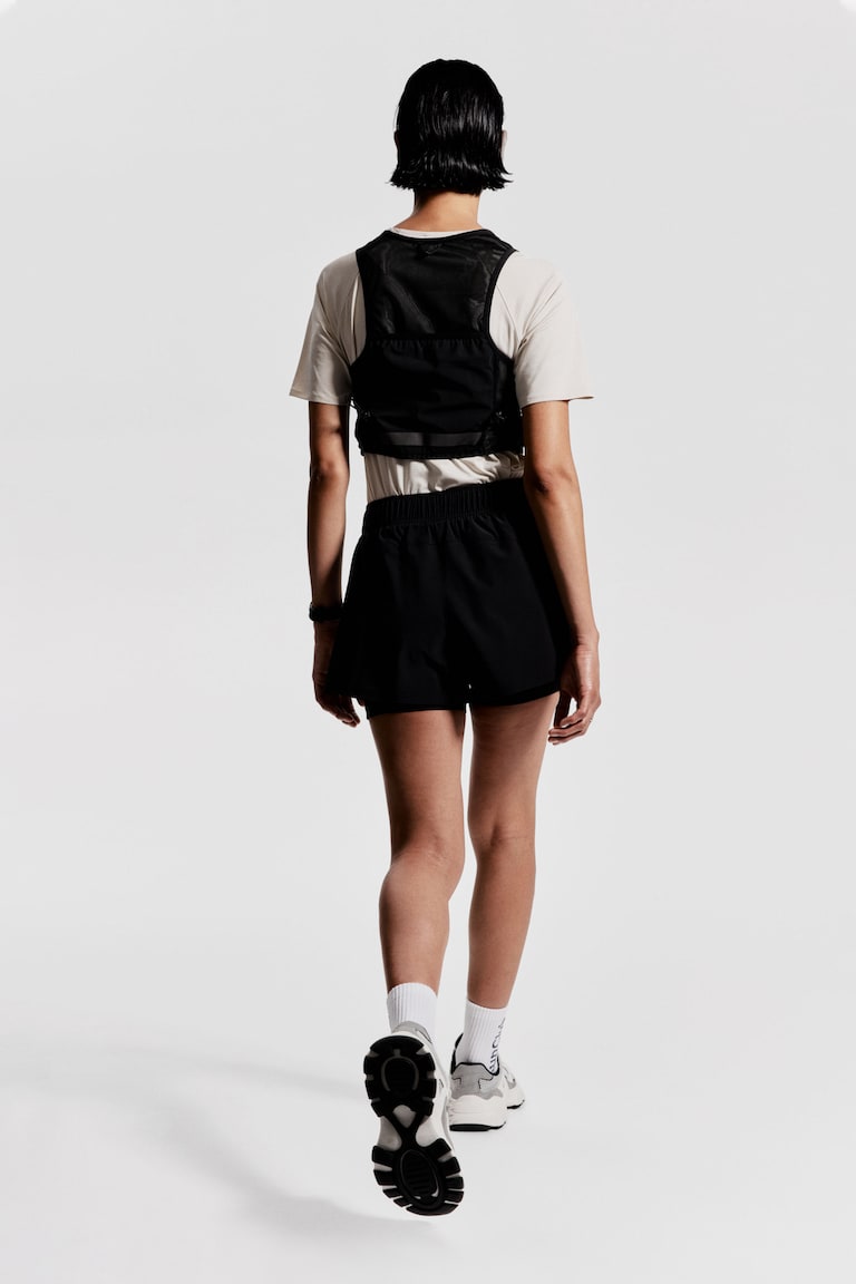 H&M Pantalón Corto De Correr Doble Capa Con DryMove™ - Azul Marino - MUJER