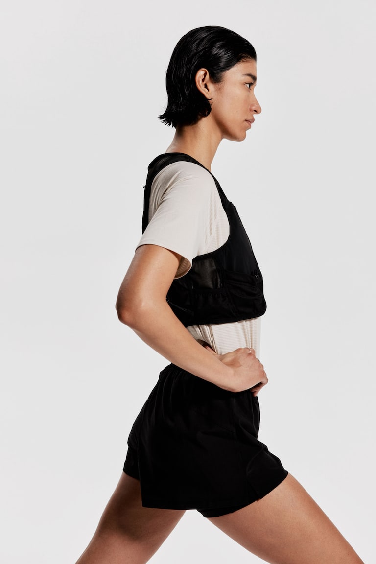 H&M Pantalón Corto De Correr Doble Capa Con DryMove™ - Azul Marino - MUJER