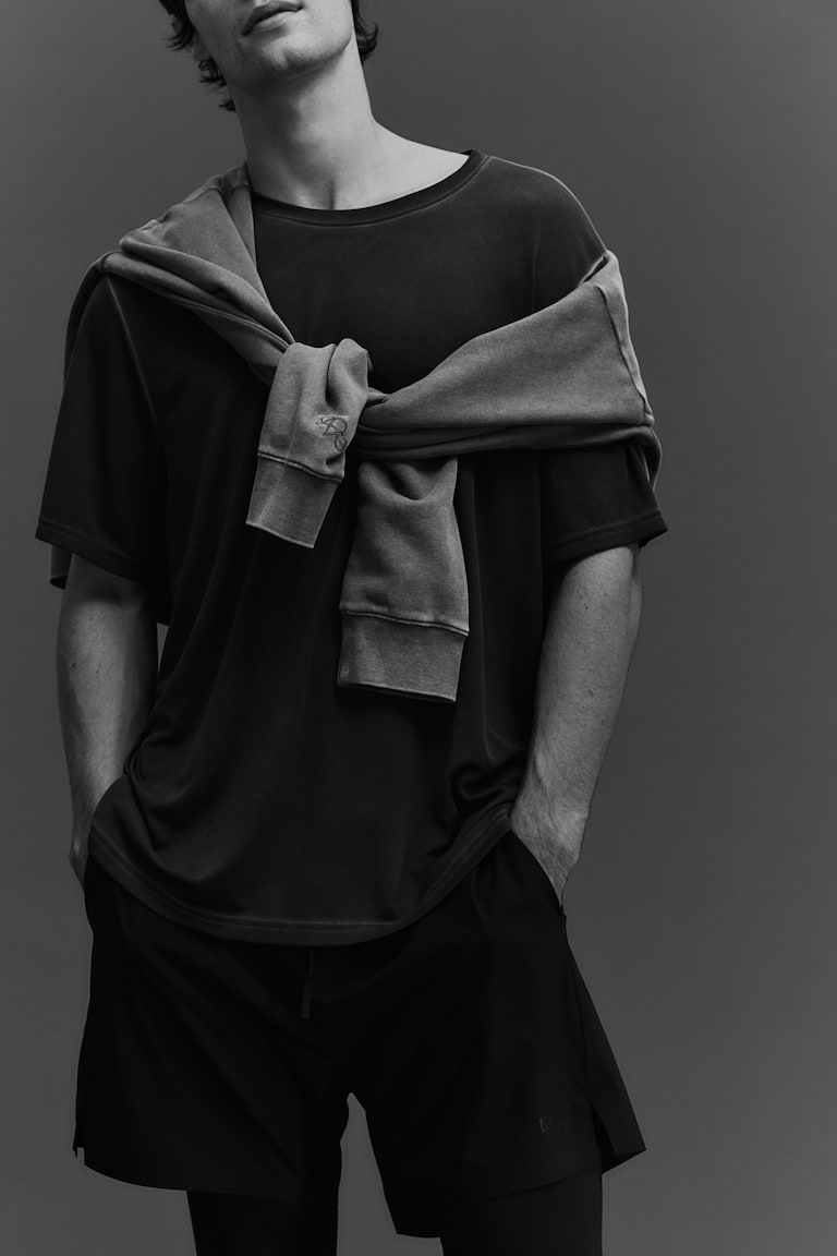 H&M Pantalón Corto De Correr Doble Capa Con DryMove™ - Negro - HOMBRE