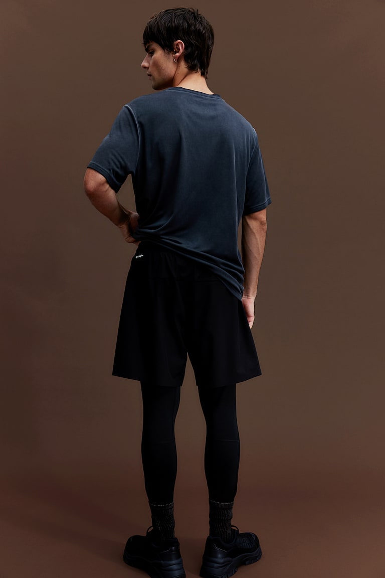 H&M Pantalón corto de correr doble capa con DryMove™ - Negro - HOMBRE