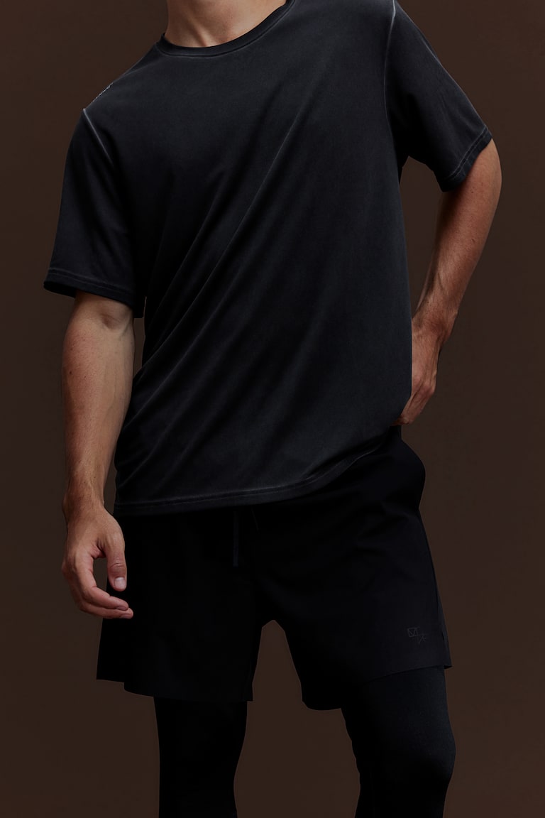 H&M Pantalón Corto De Correr Doble Capa Con DryMove™ - Negro - HOMBRE