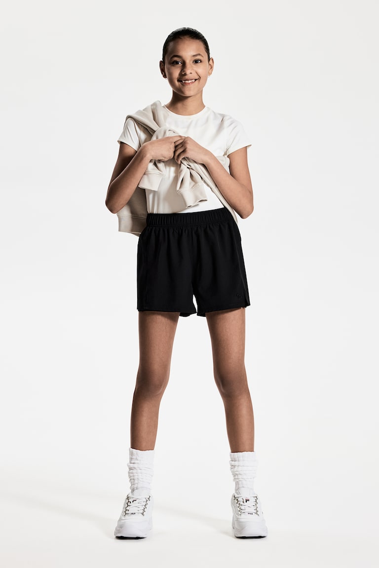 H&M Pantalón Corto De Correr DryMove™ De Doble Capa - Negro - NIÑOS