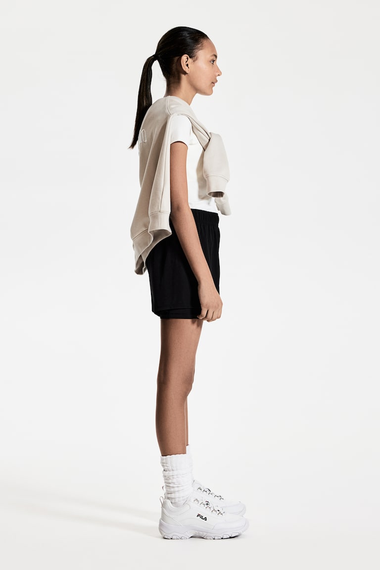 H&M Pantalón corto de correr DryMove™ de doble capa - Negro - NIÑOS