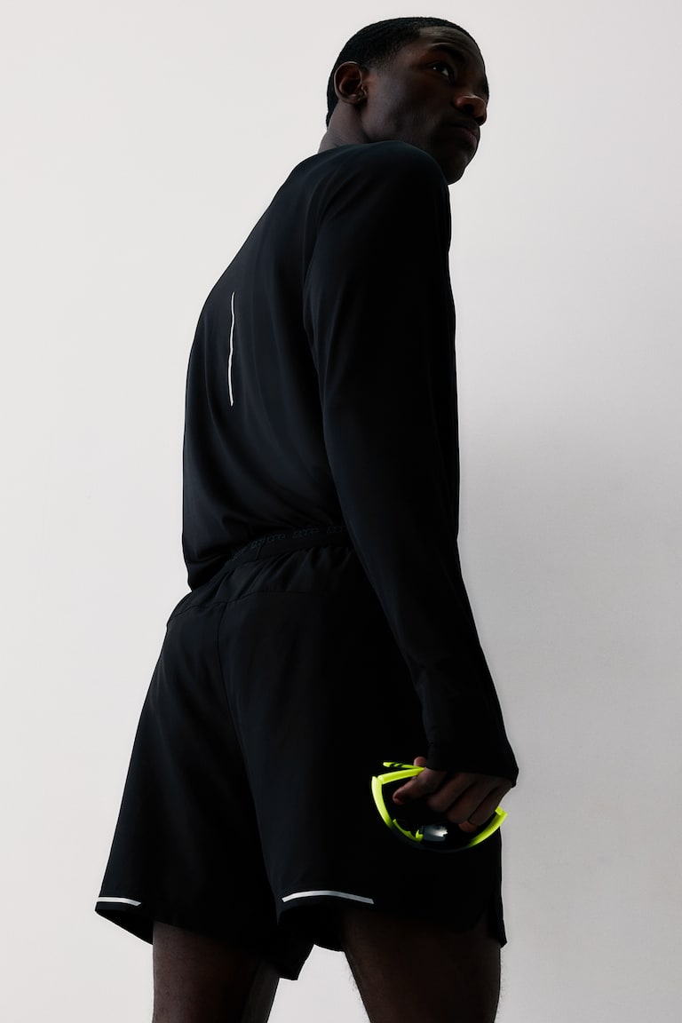 H&M Pantalón Corto De Correr En DryMove™ - Gris Oscuro - HOMBRE