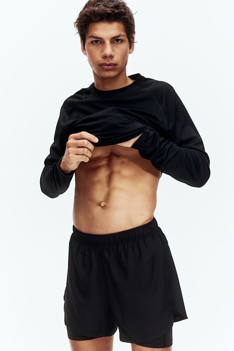 H&M Pantalón Corto De Doble Capa Con DryMove™ - Marrón - HOMBRE