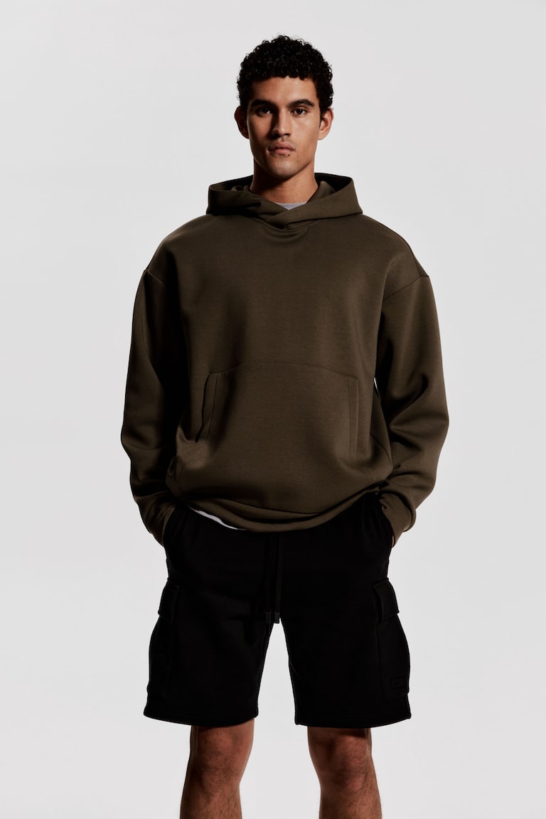 H&M Pantalón De Deporte Estilo Cargo A La Rodilla - Gris Claro Jaspeado - HOMBRE