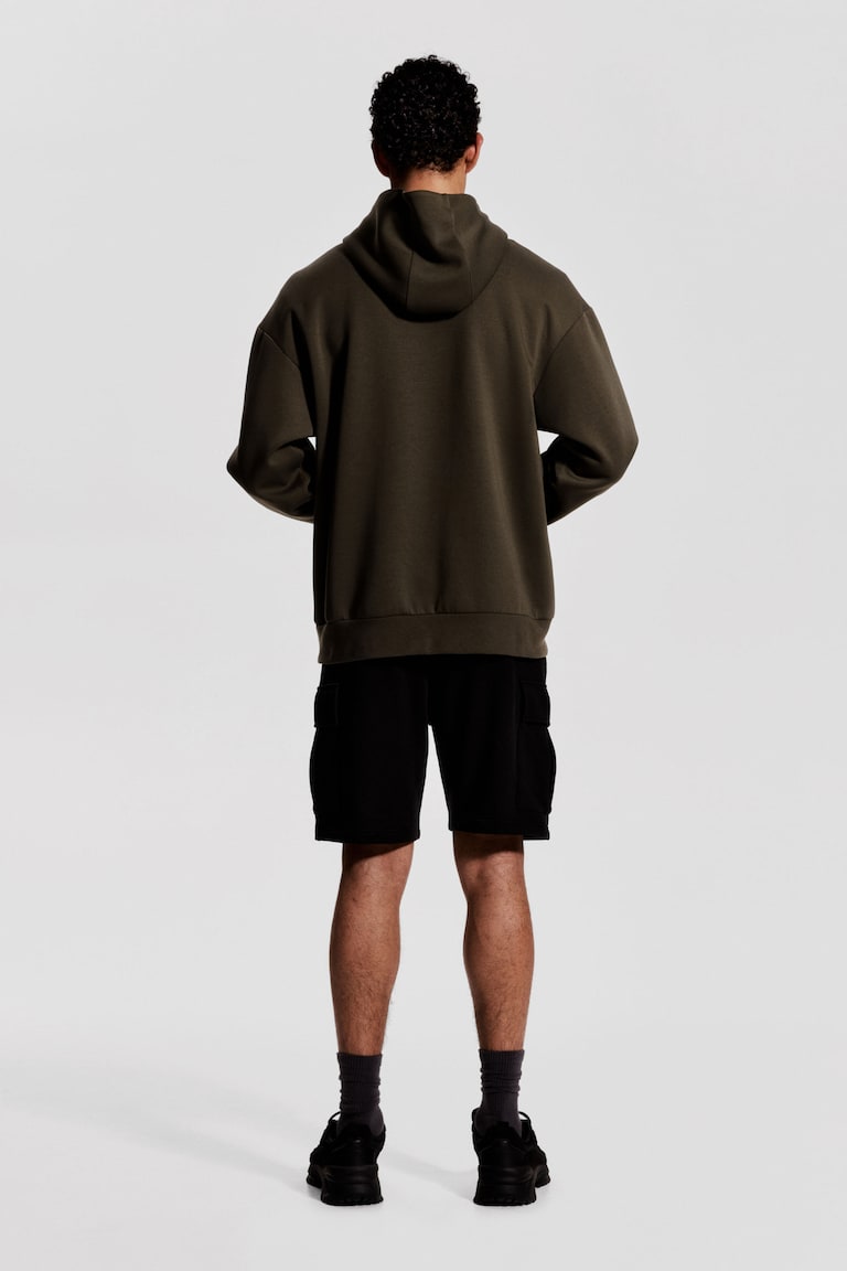 H&M Pantalón De Deporte Estilo Cargo A La Rodilla - Gris Claro Jaspeado - HOMBRE