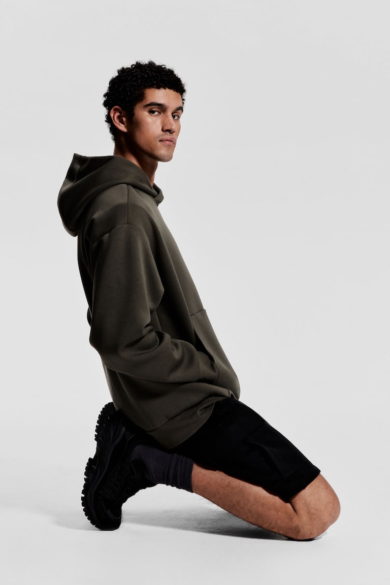 H&M Pantalón de deporte estilo cargo a la rodilla - Gris claro jaspeado - HOMBRE