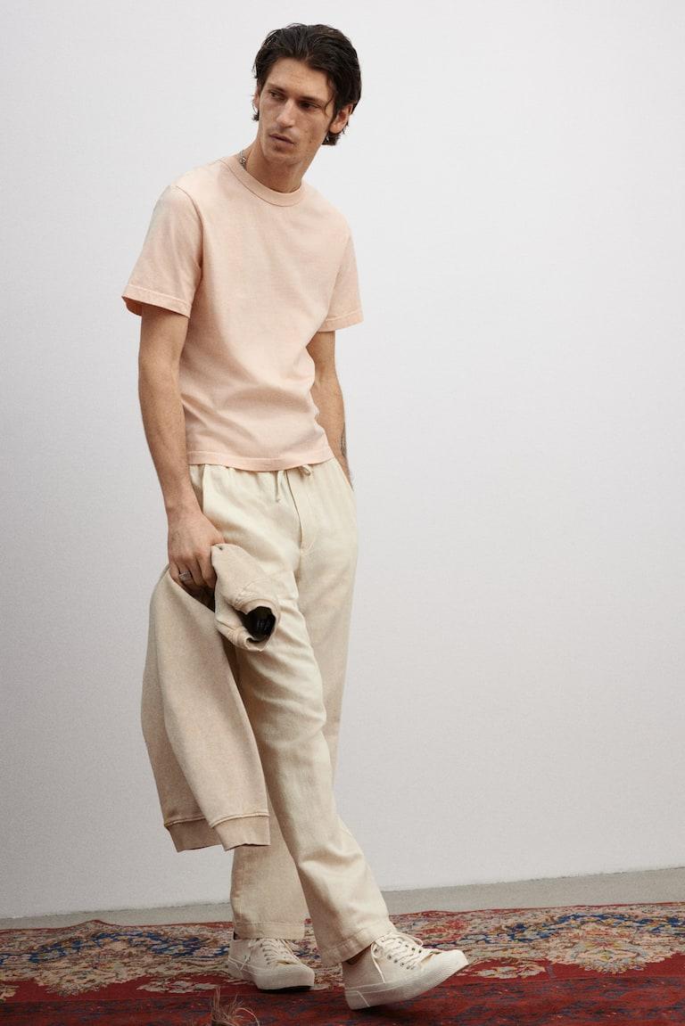 H&M Pantalón De Lino Relaxed Fit - Beige Claro - HOMBRE