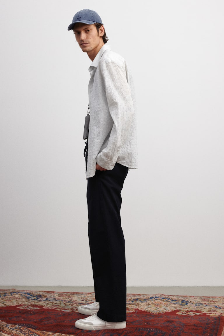 H&M Pantalón De Sirsaca Relaxed Fit - Azul Marino - HOMBRE