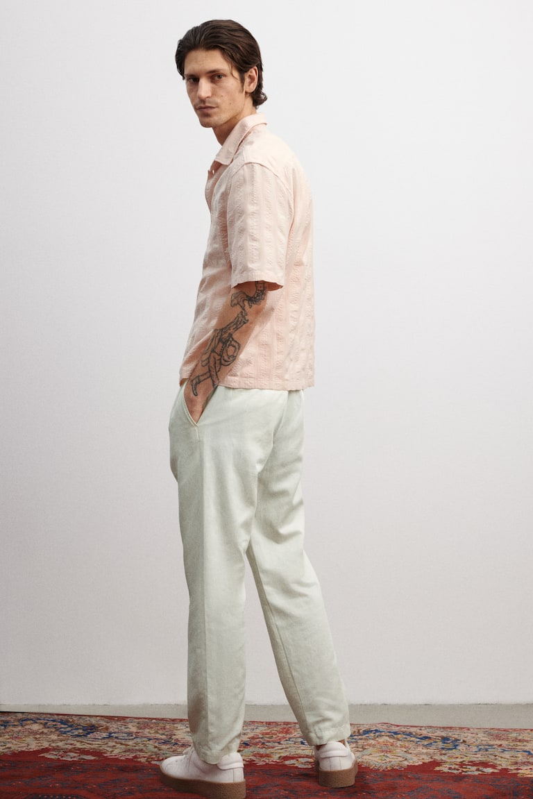 H&M Pantalón En Mezcla De Lyocell Regular Fit - Beige - HOMBRE