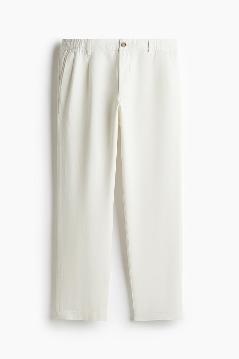 H&M Pantalón En Mezcla De Lyocell Regular Fit - Blanco - HOMBRE