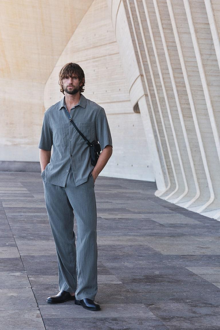 H&M Pantalón en mezcla de lyocell Relaxed Fit - Beige - HOMBRE