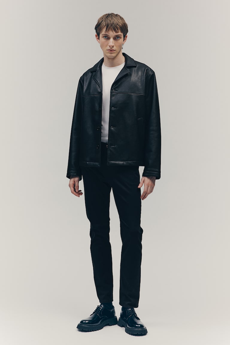 H&M Pantalón en sarga de algodón Slim Fit - Negro - HOMBRE