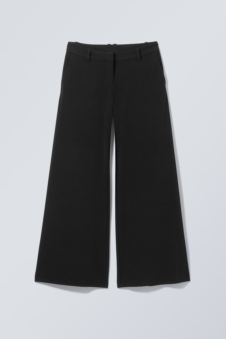 H&M Pantalón Sastre Acampanado De Tiro Bajo - Negro - MUJER