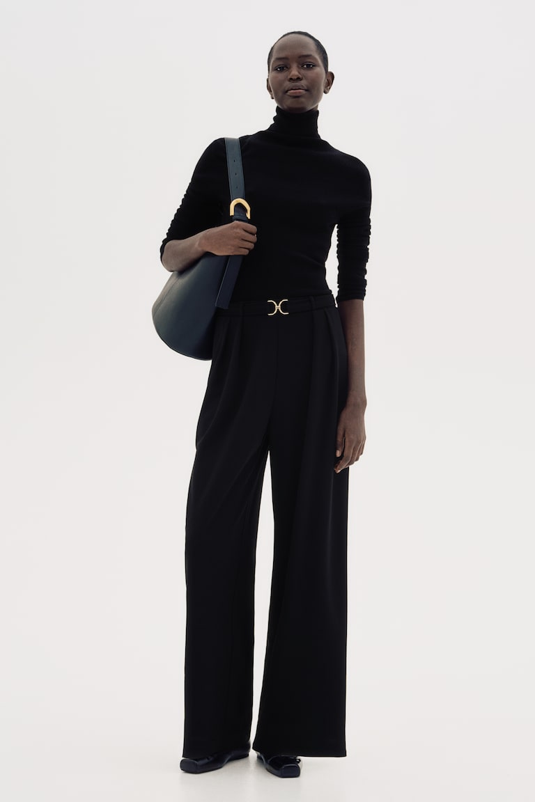 H&M Pantalón sastre con hebilla decorativa - Gris oscuro - MUJER