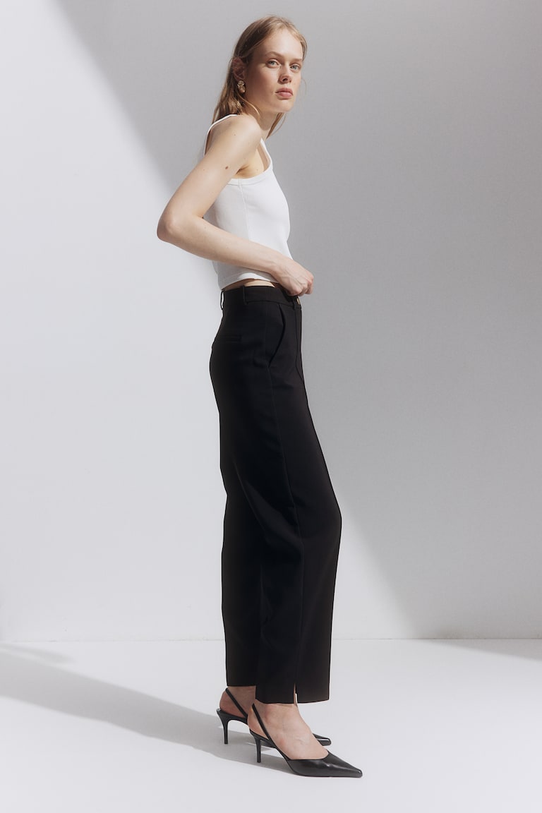 H&M Pantalón Sastre Con Perneras Pitillo - Beige Oscuro - MUJER