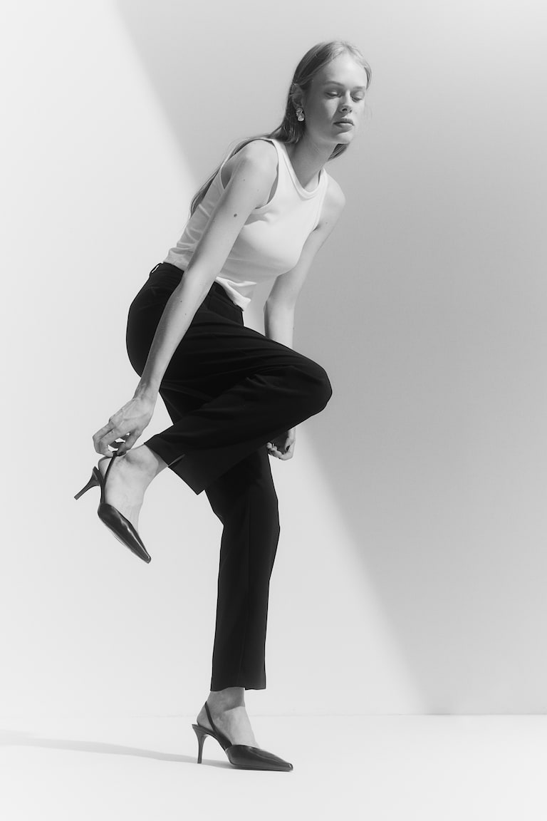 H&M Pantalón Sastre Con Perneras Pitillo - Beige Oscuro - MUJER