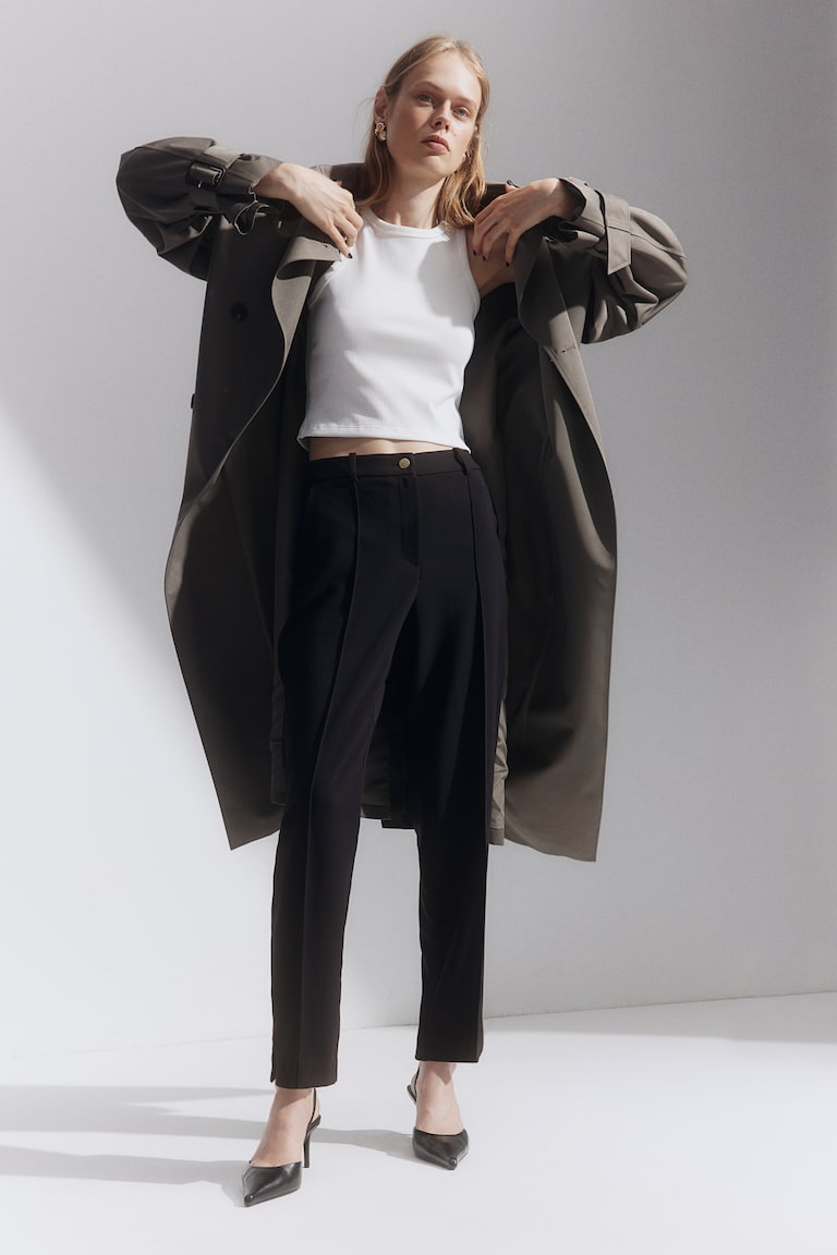 H&M Pantalón sastre con perneras pitillo - Negro - MUJER