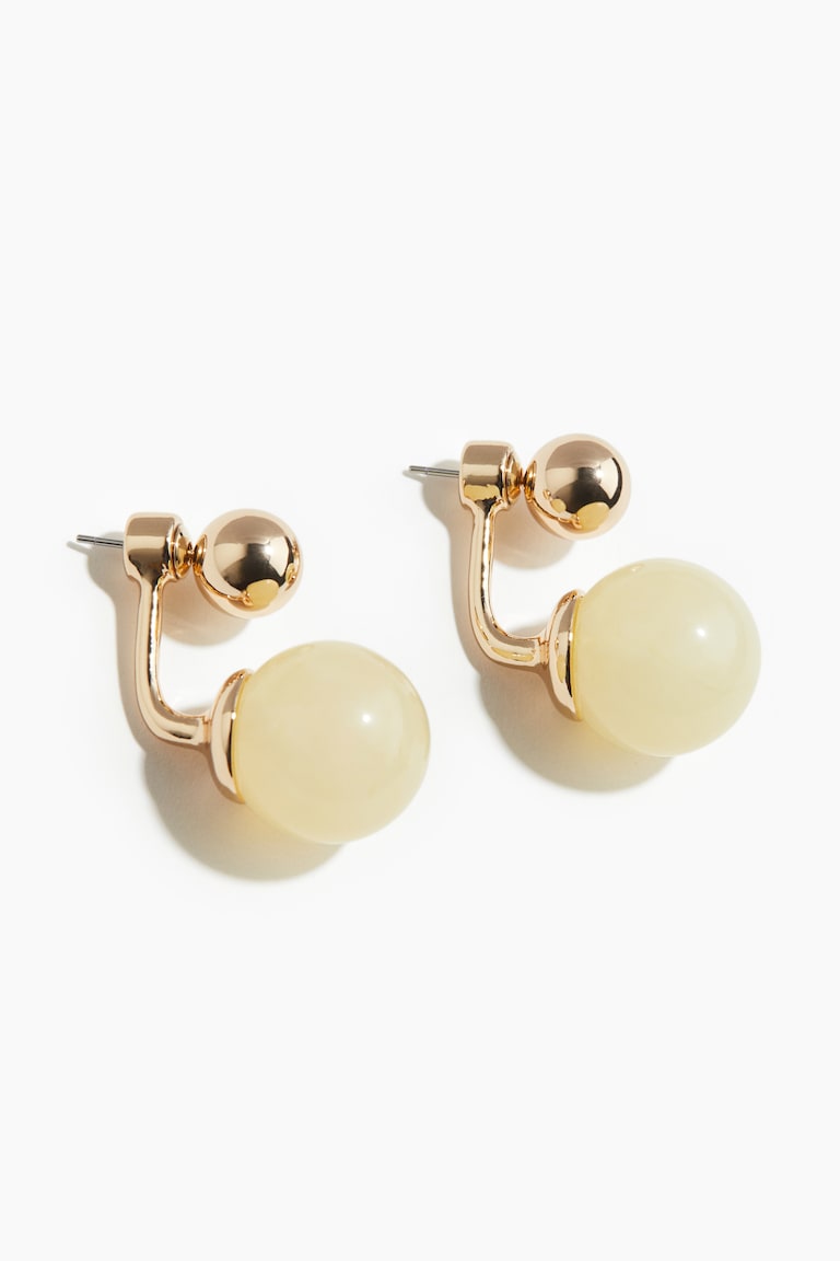 H&M Pendientes delante y detrás con detalle de esfera - Marrón/Plateado - MUJER