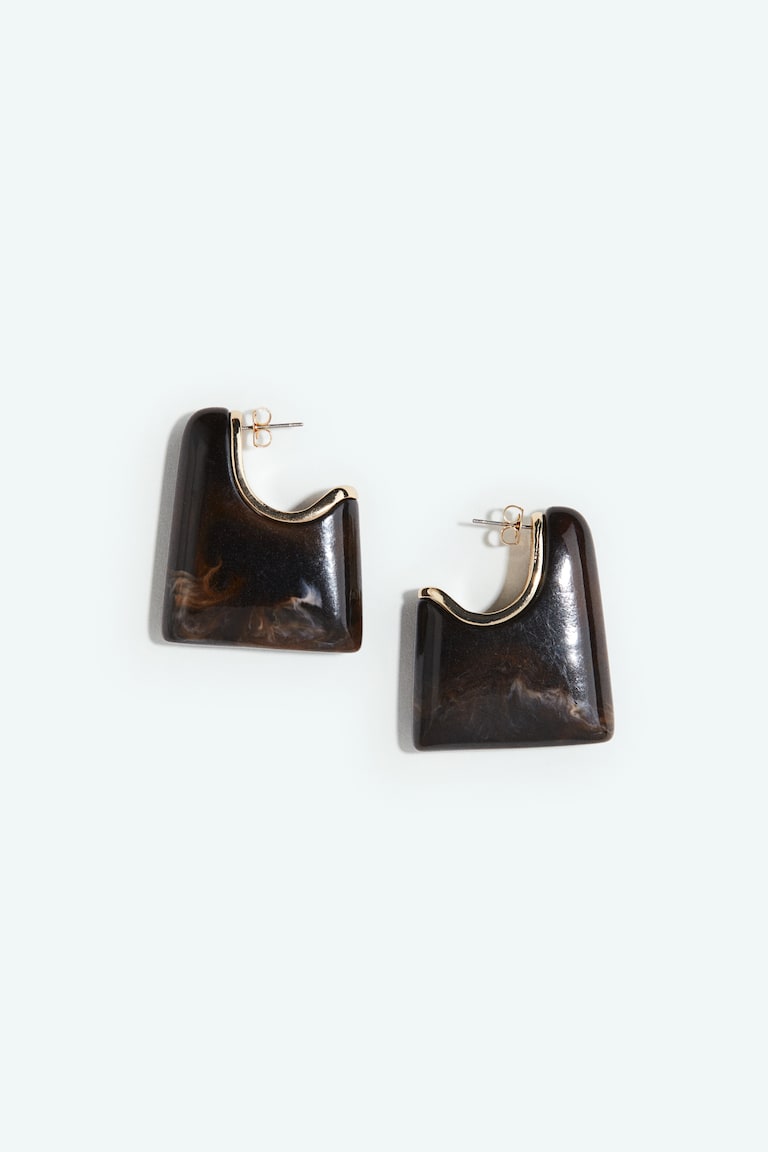 H&M Pendientes Gruesos - Marrón Oscuro/Marmóreo - MUJER