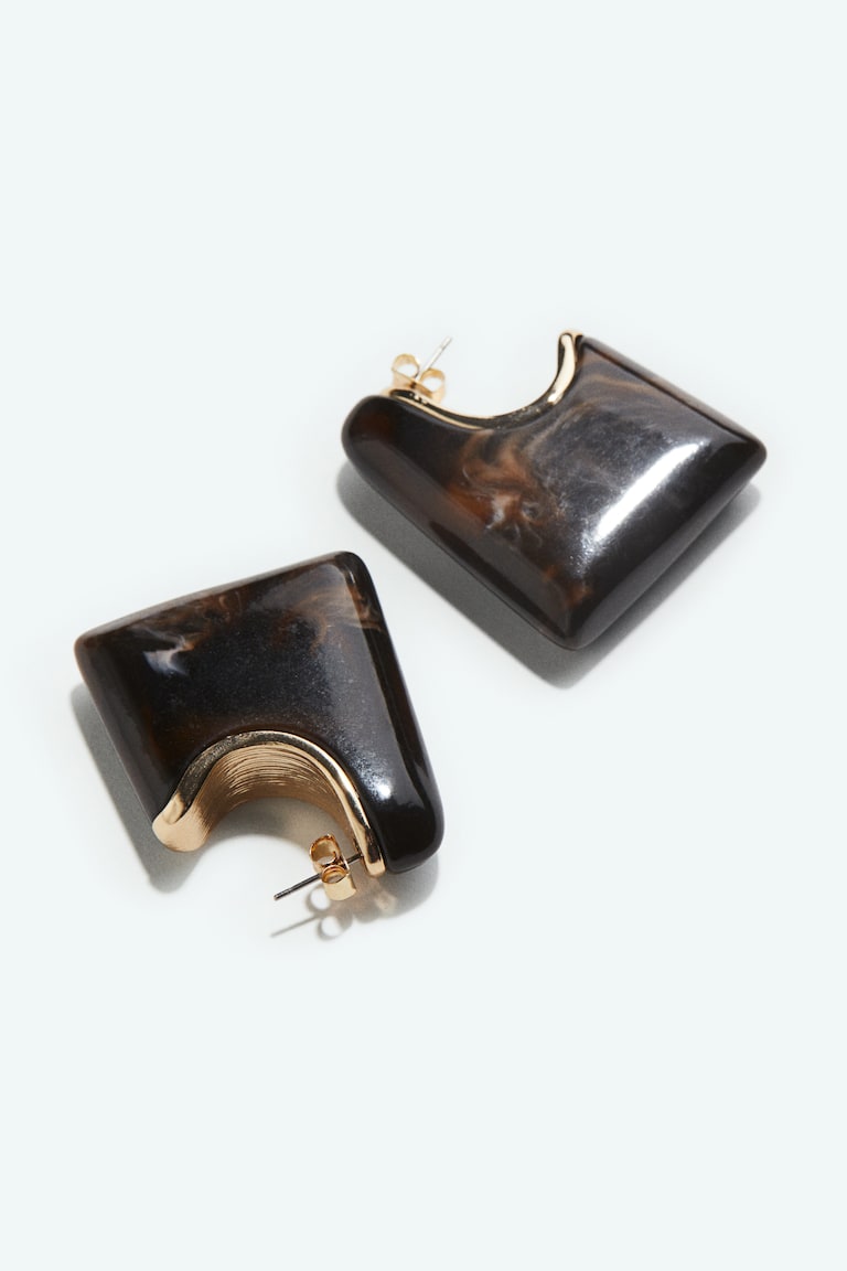 H&M Pendientes Gruesos - Marrón Oscuro/Marmóreo - MUJER