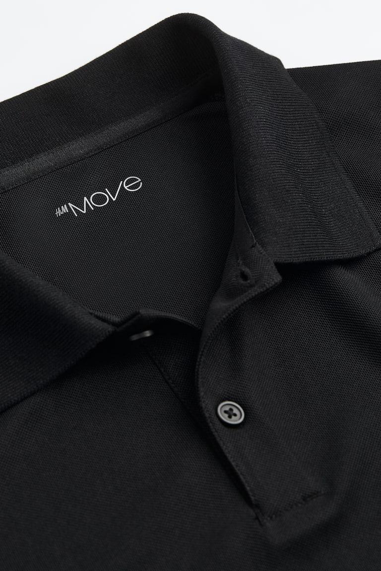 H&M Polo De Deporte De Piqué Regular Fit - Azul Marino - HOMBRE