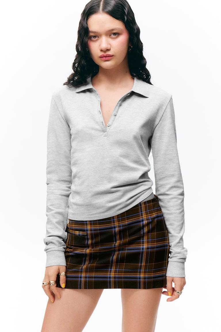 H&M Polo De Manga Larga - Rayas Marrón Oscuro Y Rosa - MUJER