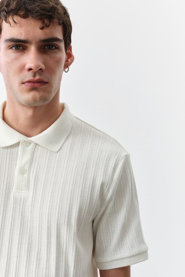 H&M Polo en punto con textura Slim Fit - Gris oscuro - HOMBRE