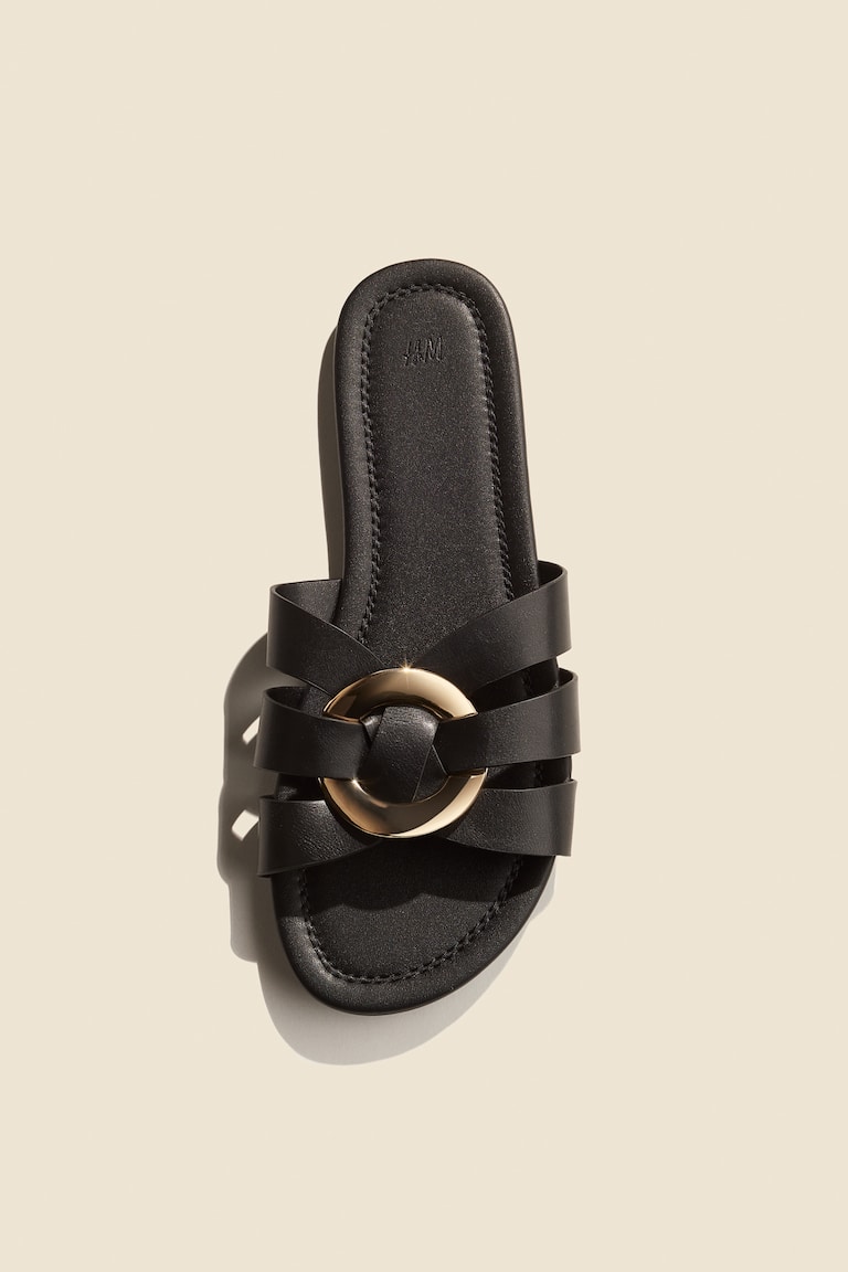 H&M Sandalias con tira entrelazada - Marrón oscuro - MUJER