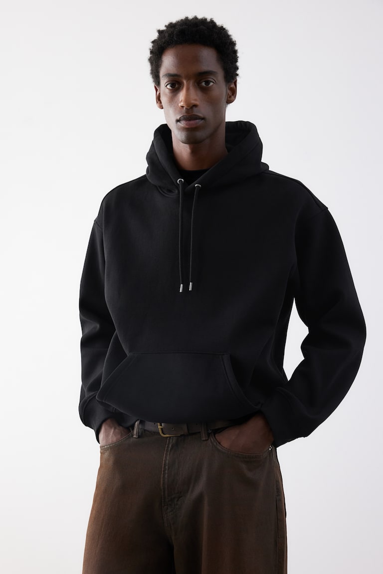 H&M Sudadera Con Capucha Loose Fit - Gris Claro Jaspeado - HOMBRE