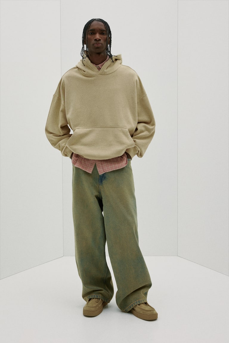 H&M Sudadera Con Capucha Oversized Fit - Negro - HOMBRE