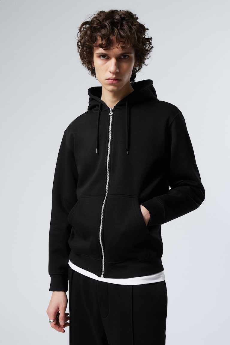 H&M Sudadera Con Capucha Y Cremallera De Grosor Medio - Azul Oscuro - HOMBRE