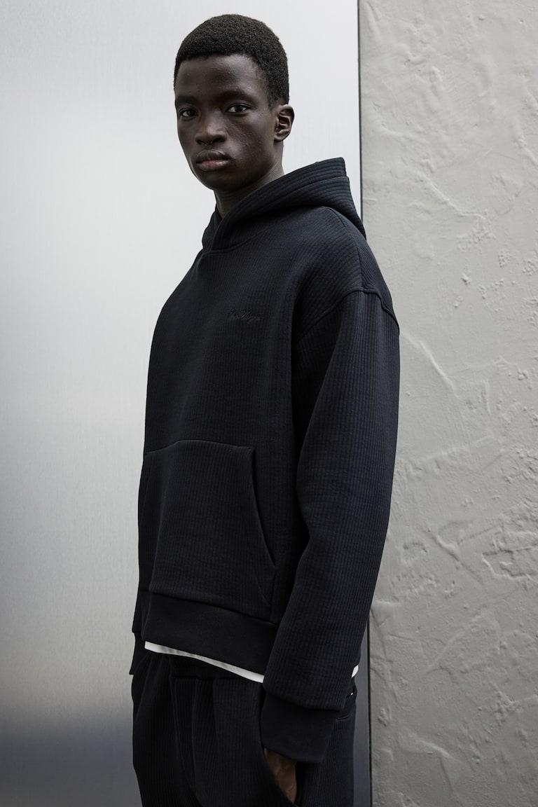 H&M Sudadera De Canalé Con Capucha Loose Fit - Crema - HOMBRE