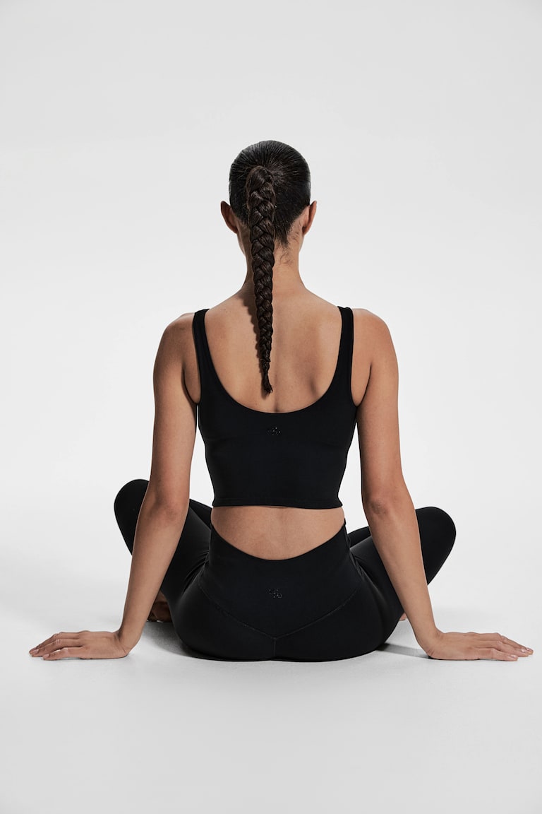 H&M Sujetador de yoga SoftMove™ Lycra® Light Support - Marrón oscuro - MUJER