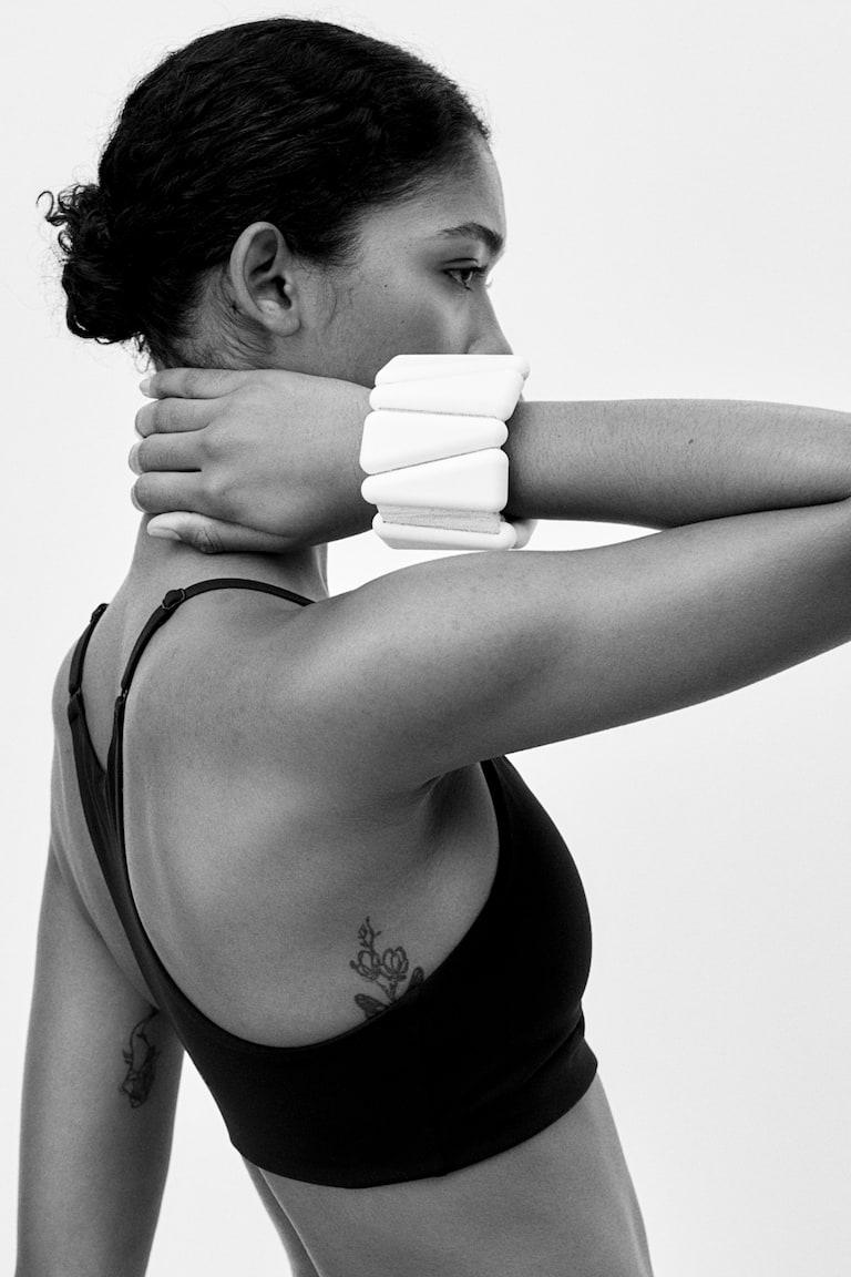 H&M Sujetador Sport Con SoftMove™ Lycra® Light Support - Blanco - MUJER