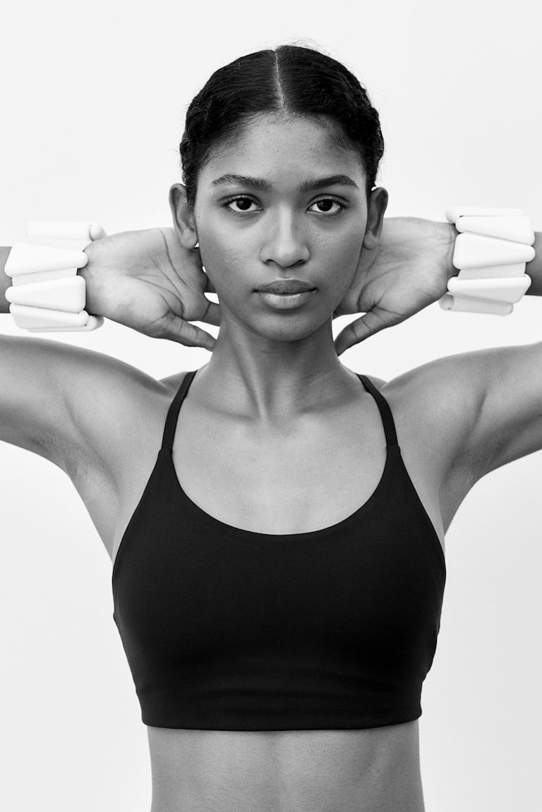 H&M Sujetador sport con SoftMove™ Lycra® Light Support - Blanco - MUJER