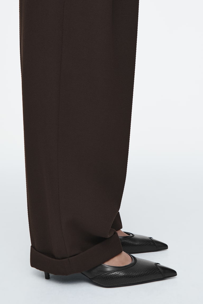 H&M TACONES DESTALONADOS DE PIEL PERFORADA - BLANCO - MUJER