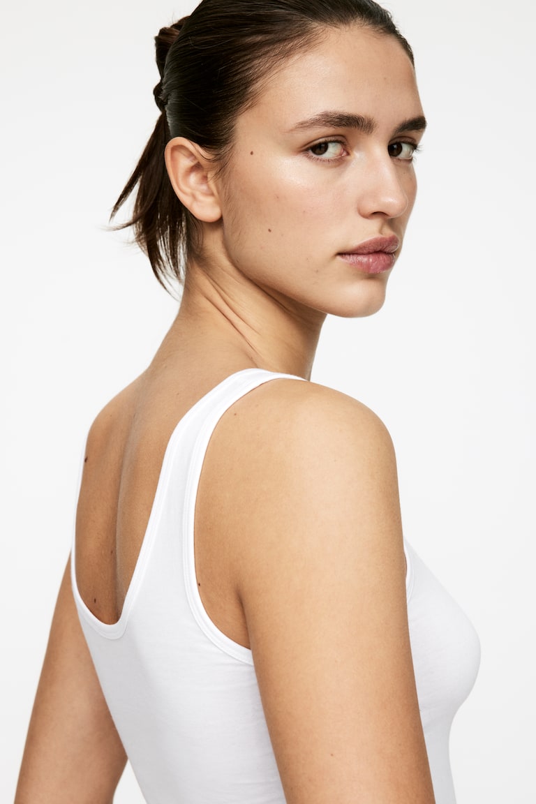 H&M Top De Tirantes De Tipo Deportivo De Algodón - Negro - MUJER