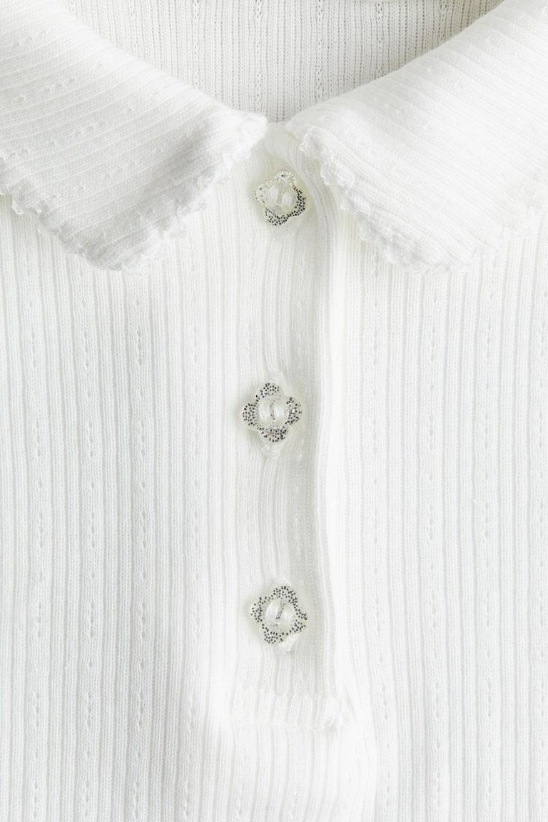 H&M Top En Punto Pointelle De Canalé - Lila Claro - NIÑOS