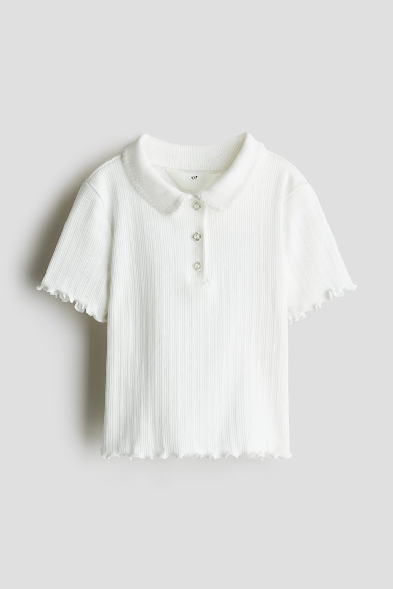H&M Top en punto pointelle de canalé - Rosa claro - NIÑOS