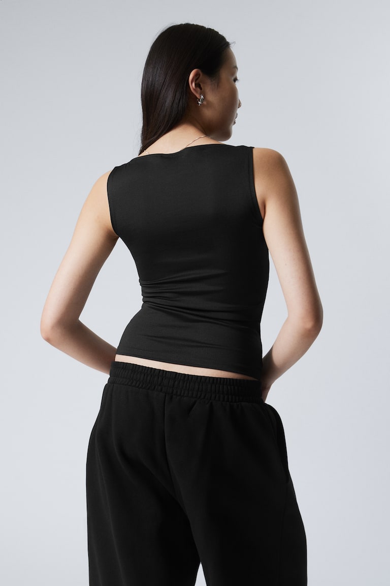 H&M Top Sin Mangas Con Cuello Barco Annie - Rojo - MUJER