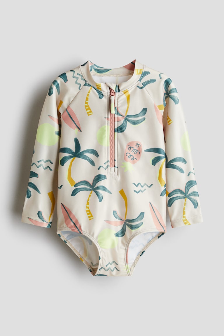 H&M Traje de baño de manga larga - Crema/Lunares - NIÑOS