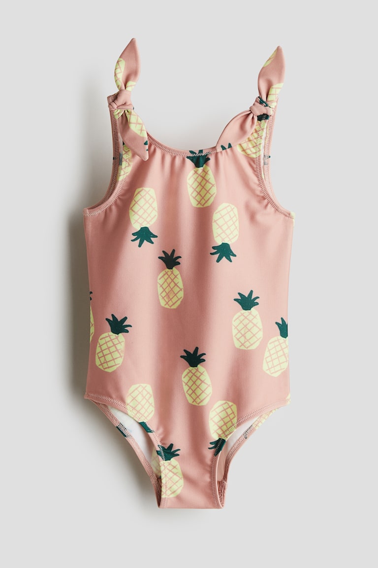 H&M Traje de baño estampado - Rosa empolvado claro/Floral - NIÑOS